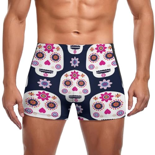 Maillot de bain crâne de fleur homme au motif floral audacieux