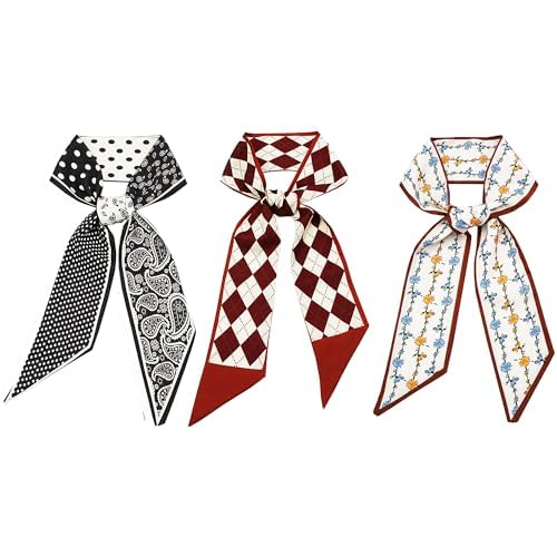 Purse Scarf Handbags For Women Skinny Hair Neck Accessories Scarves With Bag Scarfs Handle Fashion Lightweight 3pc