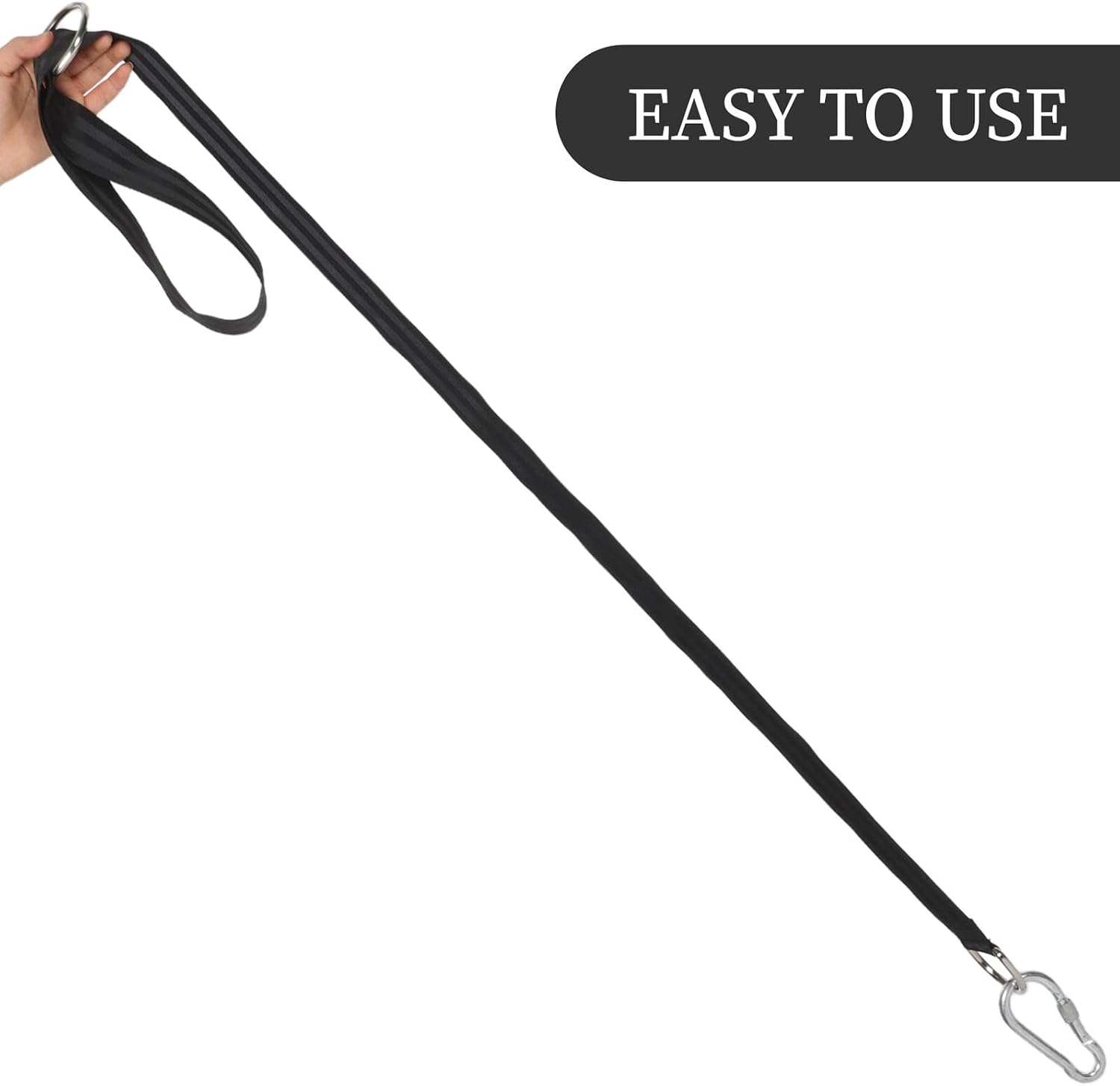 Adjustable Tree Swing Straps Hanging Kit with Hooks 1.5m Heavy Duty Rope for Outdoor Hammock and Camping Swing Suspension, Black 5cm Wide and Garden Use