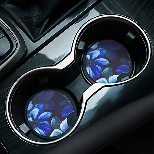 Evankin Aqua Flower Print Center Console Armrest Cover Pad, Universal Fit Most Car Truck SUV Sedan, Fashion Design Vehicle Armrest Cover Protector(Aqua Flower)