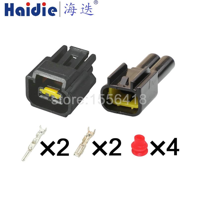 1-100 Sets 2 Pin FW-C-2F-B FW-C-2M-B Ignition Coil Socket Automotive Connector Wire Harness Waterproof Plug - (Color: Male Set, Package: 20sets)