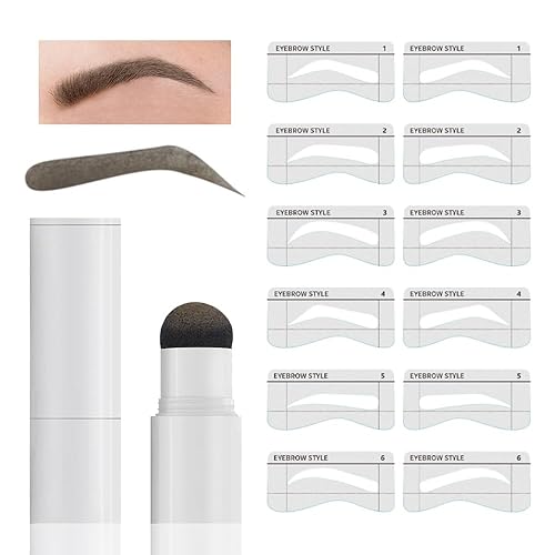 Kit de sellos de cejas y plantillas de cejas, moldeador de cejas para mujeres y niñas, plantilla de sello de cejas para cejas perfectas (04#)