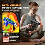 AERLANG Massage Gun with Heat,Percussion Massage Gun, Upgrade Muscle Handheld Deep Tissue Massager - Adjustable Heads for Muscle Groups 20 Speed Option,Mothers Day Gift for Mom Dad Men Women