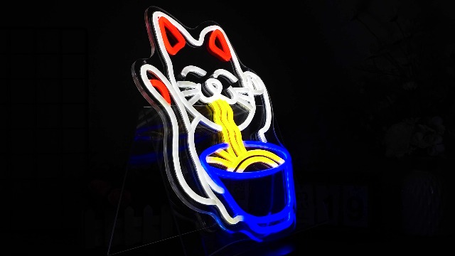 Amazon.com: Fortune Cat Ramen Neon Sign Cat Neon Sign Dimmable