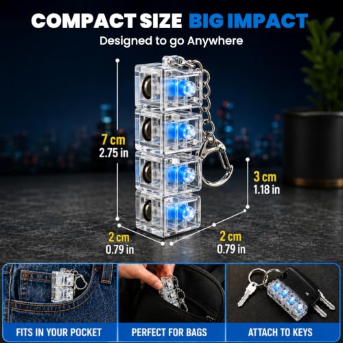 Image of Toy Imagine LED Keyboard Keychain (Pack of 4) Fidget Toy 4-in-1 Stress Relief Clicky Buttons with Lights Use on Bags, Keys & Purses Portable Finger Fidget Toy for Kids & Adults Perfect for Gifting