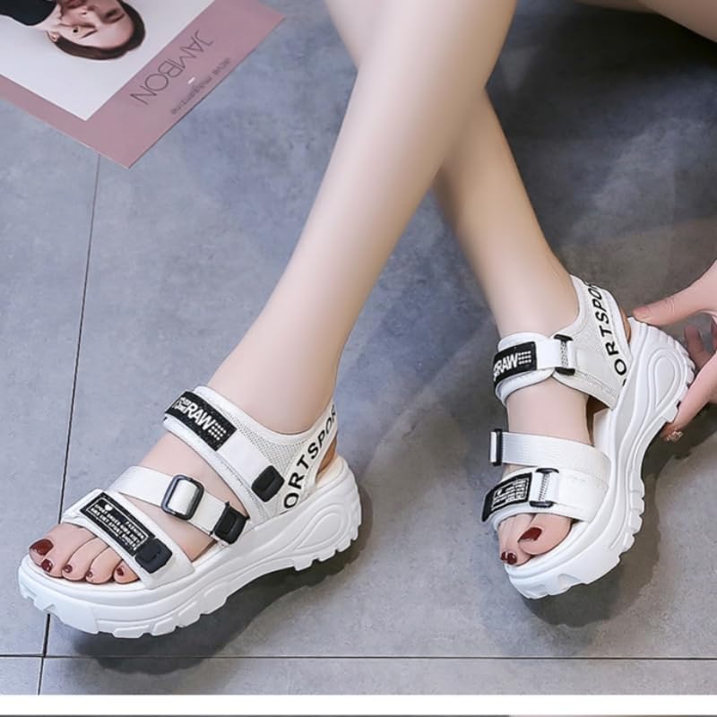 Women's Fashion Thick Sole Heightening Sports Sandals - Trendy Casual Beach Shoes for Everyday Wear