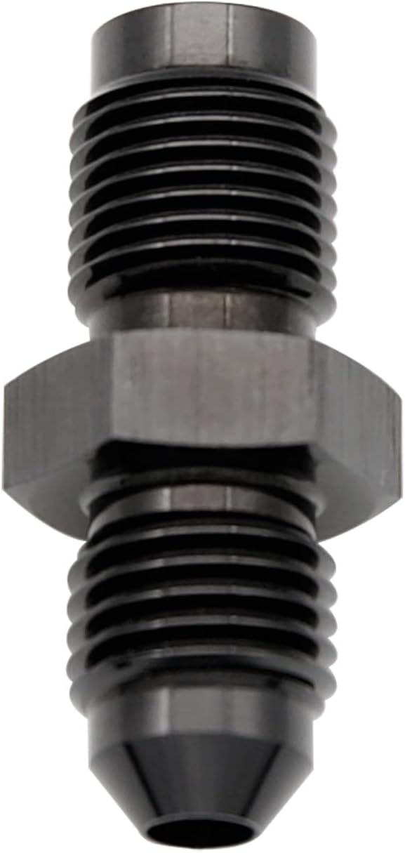 Aluminum -4AN AN4 Male Flare to 7/16 x 24 Male Thread Inverted Seat Adaptor Fittings Inv Flare Connector, Black