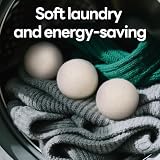 Kulki do suszenia z wełny opakowanie 6 szt, XL, naturalny zmiękczacz do tkanin, wielokrotnego użytku, lepsza alternatywa dla plastikowych kulek i płynów zmiękczających