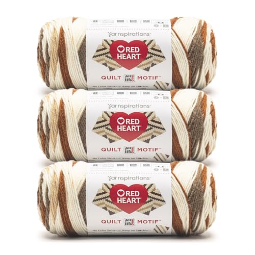Image of Red Heart All in One Quilt Motif Yarn for Crocheting, Roots, 3-Pack