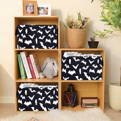 Image of MAIZMZ Halloween Storage Basket Pumpkin Ghost Gift Basket for Kids Foldable Toy Box Waterproof Organizer Bin Laundry Nursery Hamper for Home Office Dorm Closet Shelf