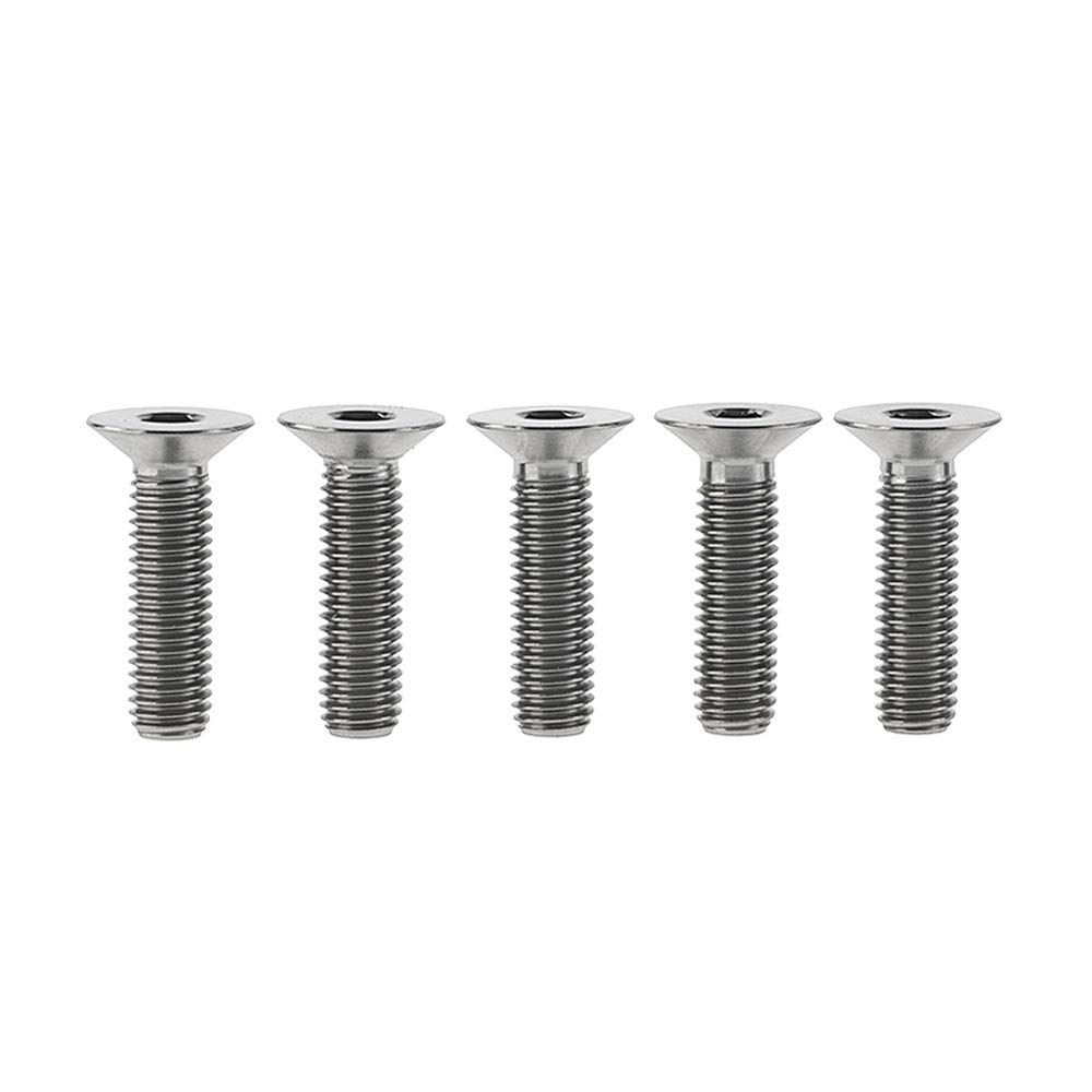 DWAMMEBRS Bolts DIN7991 M6x10 12 15 20 25 30 35 40 45mm Countersunk Hex Socket Screws Pack of 5(Titanium,M6x25mm)