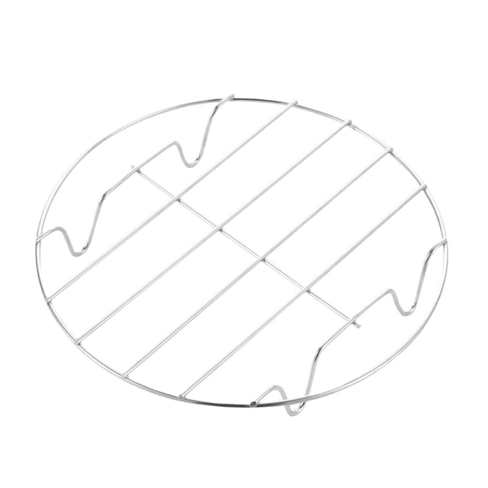 Générique Supports de Cuisson à la Vapeur en Acier Inoxydable, antirouille, épais, Rond, for friteuse Air, avec Pied, Plateau œufs résistant Chaleur, Four(Silver-9.06in)