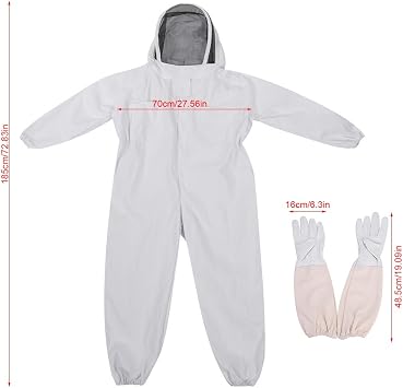 Bee Keeper Suit for Men Sting Proof Professional Beekeeping with Gloves XL Protective Gear Compatible Honey Wasp