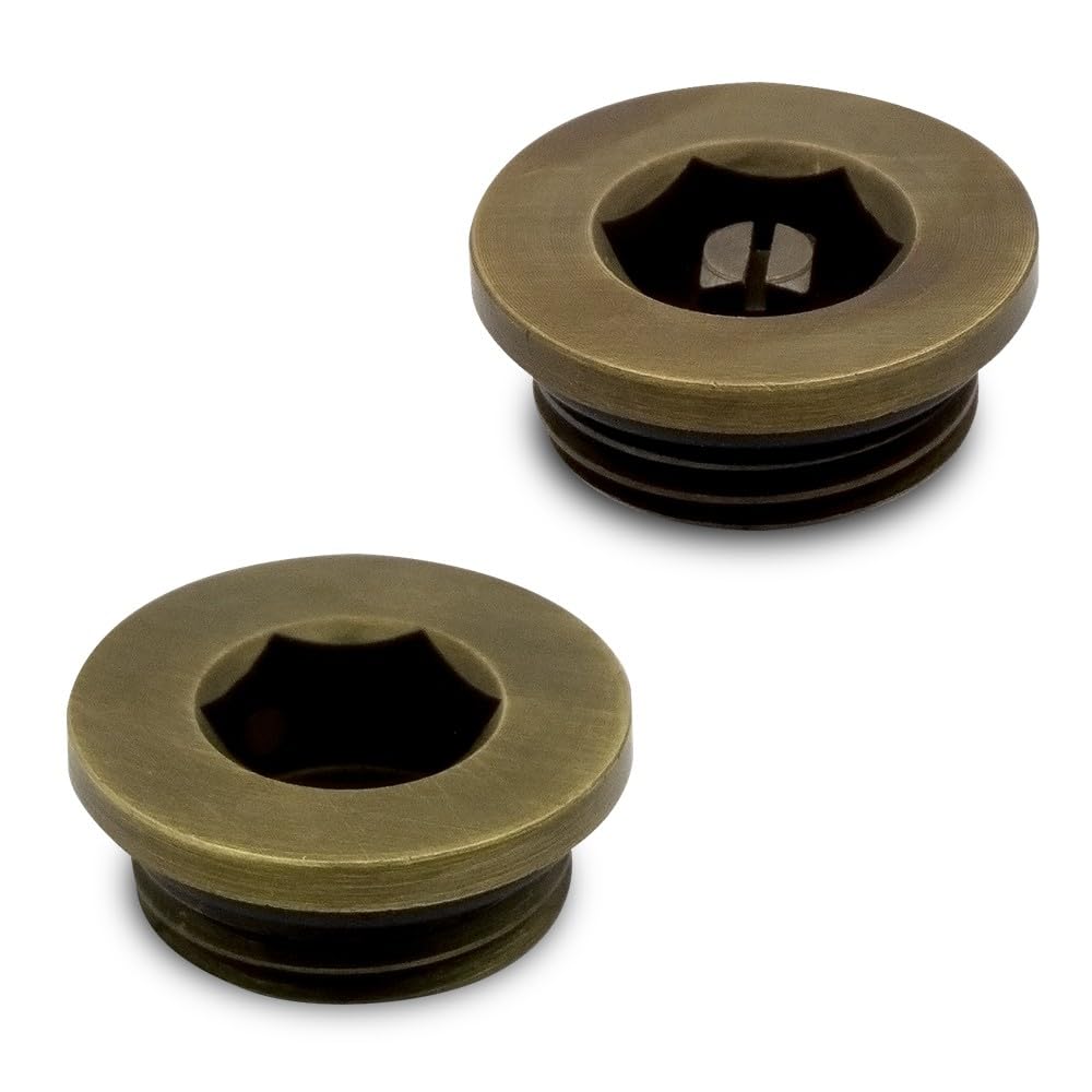 Valve Kings Antique Brass Bleed Valve & Blanking Plug Set For Radiators & Towel Rails ½" Bsp