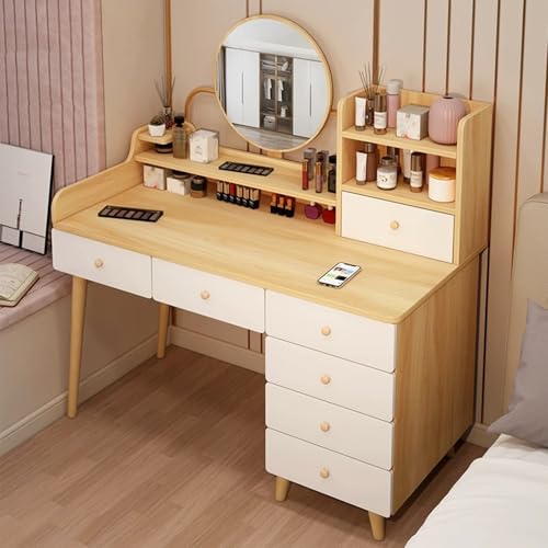Catálogo para Comprar On-line Tocador Walmart para comprar hoy. 50 STAR BURN Tocador con Espejo y LED de 3 Luces, 7 Cajones y Bandeja Organizadora - Mueble de Maquillaje Moderno para Dormitorio, 100x40x116 cm Beige