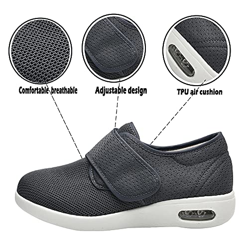 JBTNBX Men Wide Width Diabetic Shoes with Adjustable Closure Lightweight Breathable Walking Sneakers for Elderly Edema Plantar Fasciitis Swollen Feet3