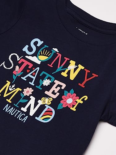 Image of Nautica Girls Short Sleeve T-Shirt with Fun Graphic Design, Cotton Tee with Tagless Interior