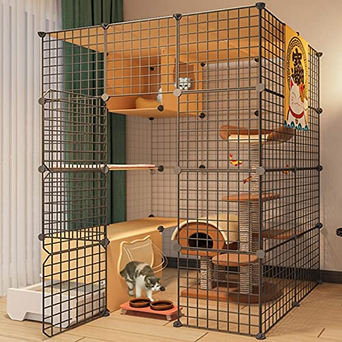 Cages pour chats d'intérieur modulables avec enclos pour chiot et lapin