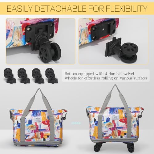 VOOWO 4 Pcs Detachable Replacement Wheels for Rolling Duffle Bag, Spinner Wheels for foldable travel bag, No Screws Included2