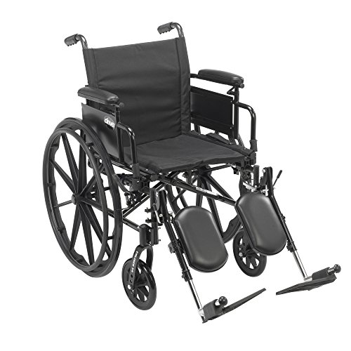 Drive Medical Cruiser X4 Lightweight Dual Axle Wheelchair with Adjustable Detachable Arms 18" Seat/Desk Arms