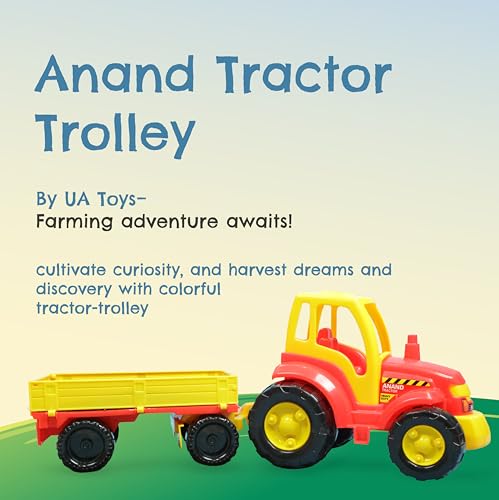 Image of Anand Tractor Trolley Toy for Kids Farm Vehicle with Trailer Trolley for Pretend Farming Play Durable Design for Boys and Girls Ages 3+