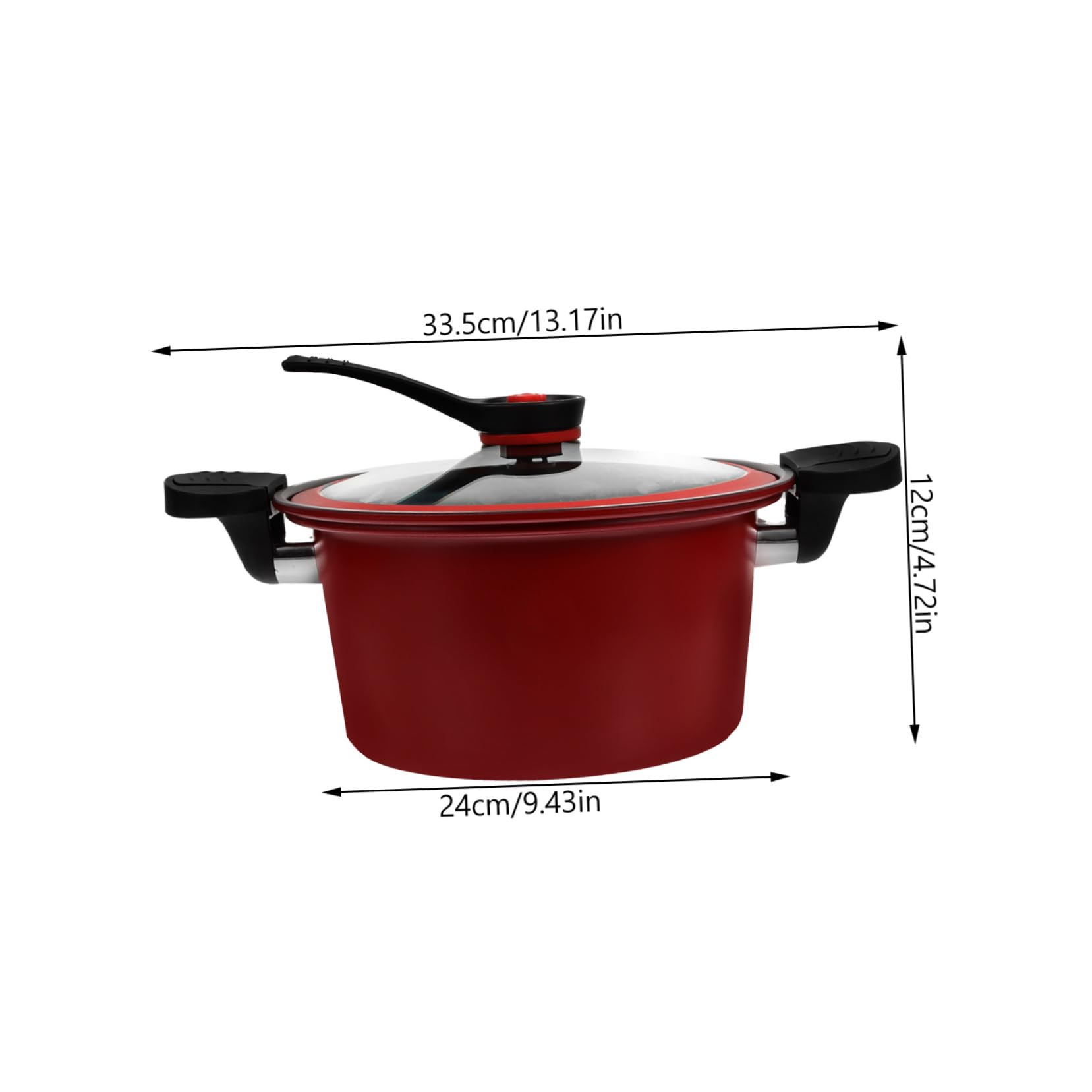 Garneck Low Pressure Cooking Pot Pressure Stew Pot for Soups and Stews Versatile Kitchenware Double Handles for Daily Cooking and Preparation