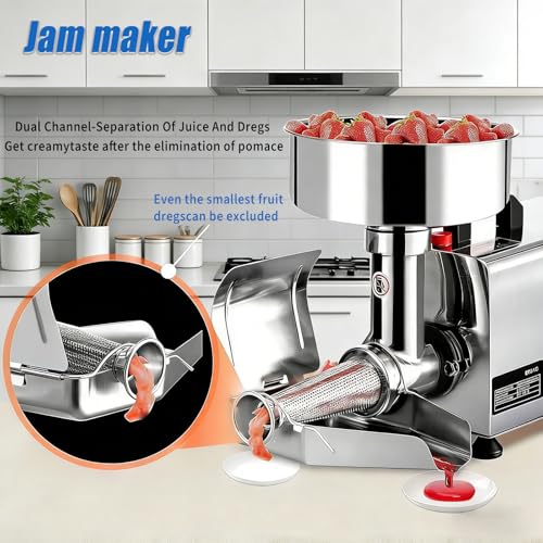 Evite pepitas en sus salsas con este colador de tomates eléctrico de gran tolva 8
