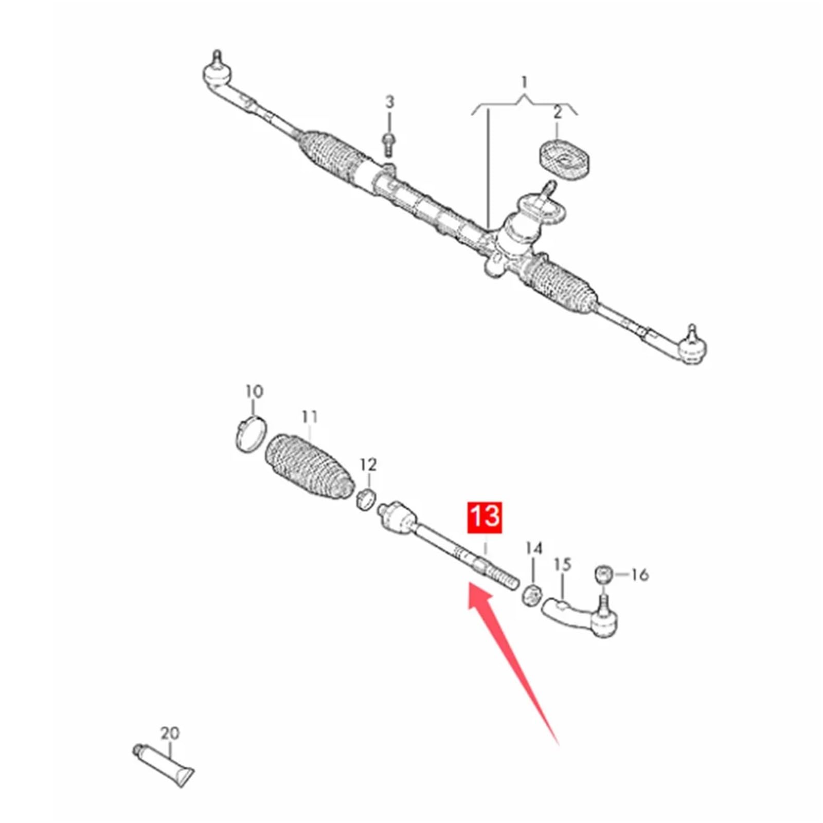 Sworzeń kulowy samochodu 2PCS wewnętrzna końcówka drążka kierowniczego pasuje do VW Jetta Cross Polo Gran Santana Skoda Spaceback Fabia Rapid 6RD423810
