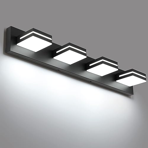 Miniatura 14 de SineRise - Lámpara LED para tocador de baño - Moderna lámpara regulable de acrílico con acabado blanco mate para iluminación de pared sobre el