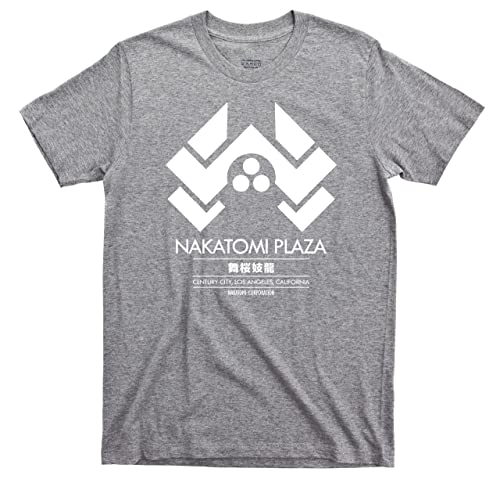 Die Hard Nakatomi Plaza T Shirt John McClane Hans Gruber Christmas 80s Action Movie Tee (XXL Sport Gray)