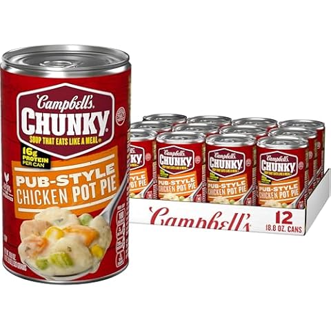 Campbell's Chunky Soup, Pub-Style Chicken Pot Pie Soup, 18.8 oz Can (Pack of 12) Cover