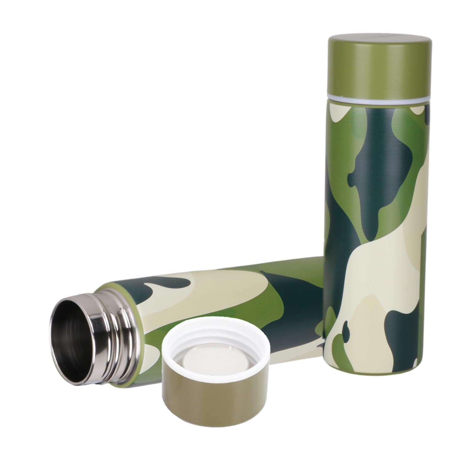 Pocket Spittoon for Chewing Tobacco - 5 Oz Stainless Steel Portable Spit Cup, Dip Spitting - Wide Mouth, Spill Resistant Spitter, Black (Camouflage)