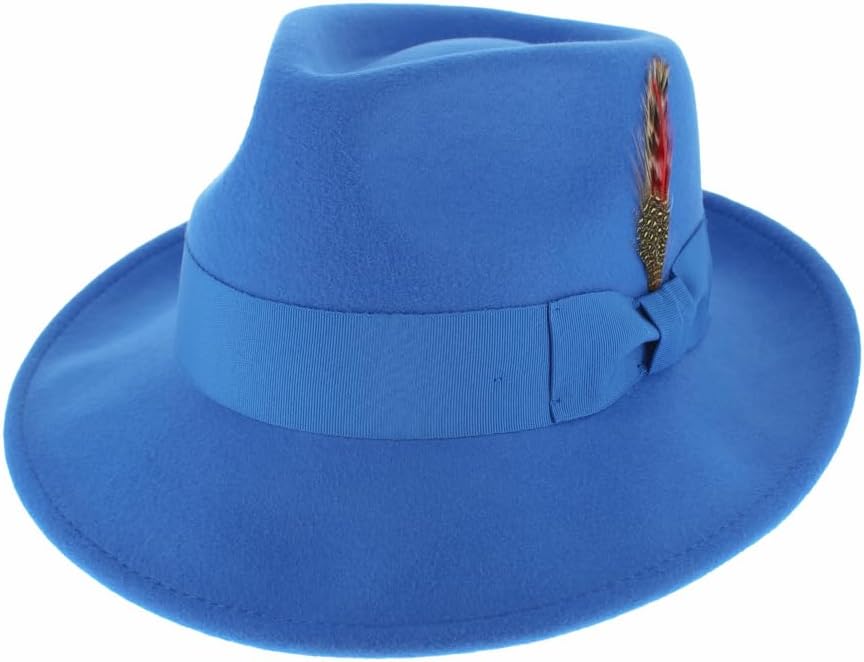 Belfry Gangster 100% Wool Stain Resistant Crushable Dress Fedora in Black Grey Navy Brown Pecan - Image 8