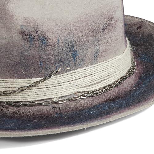 Image of Open Road Hat Fedora Hat Pure Wool Felt Hat Vintage Rancher Hat Airway Vented Panama Hats for Men Women