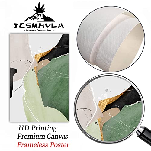 Abstract Green Wall Art Canvas Sage Green Painting Abstract Green Geometric Wall Art Green And Gold Pictures Wall Decor For Living Room Bedroom Green And Black Abstract Painting 16X24Inx3 No Frame #TOP4