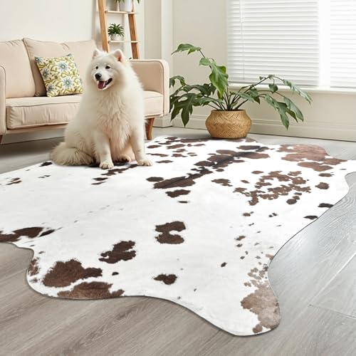 Tapis imprimé vache Easycozy pour salon | Décoration style western