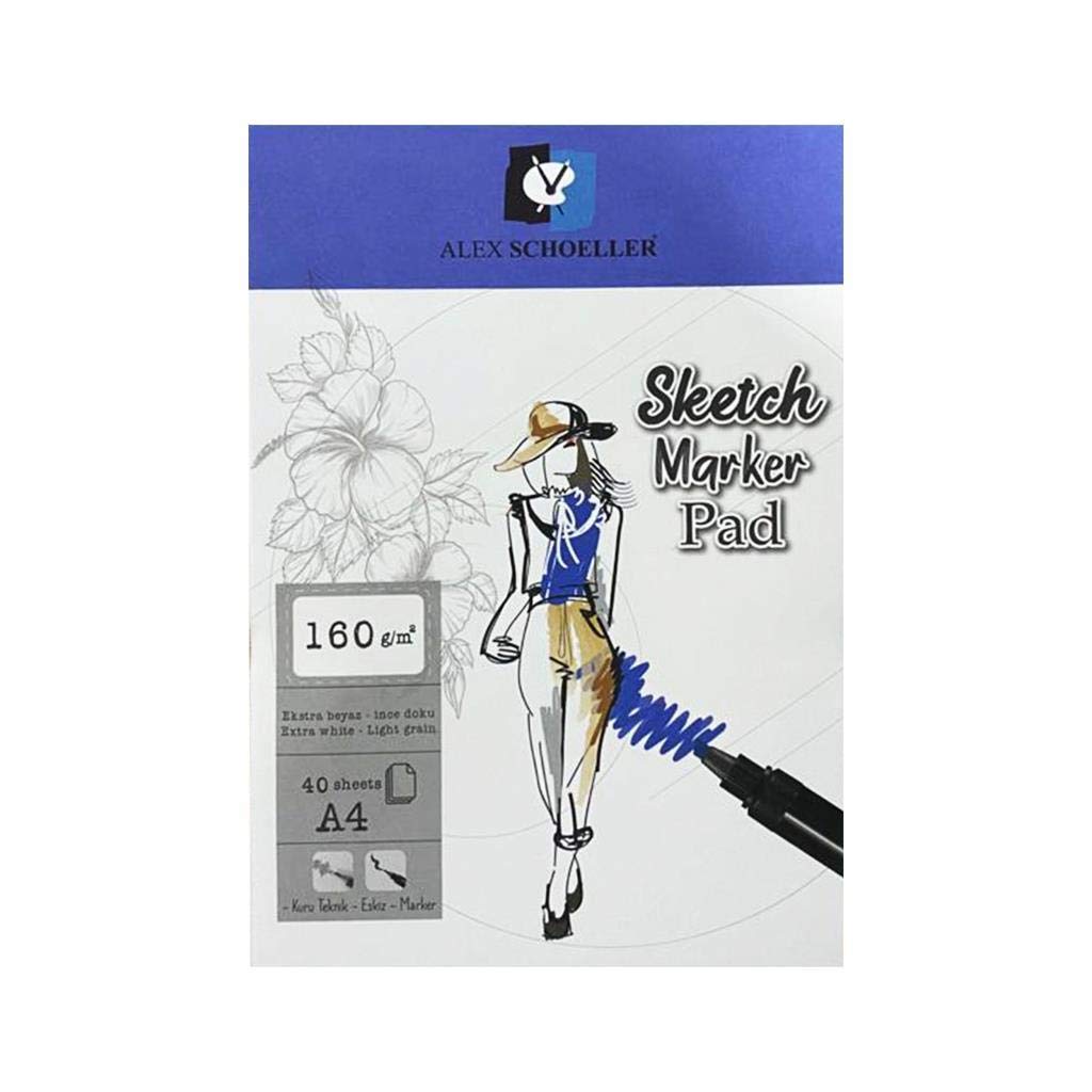 Alex Schoeller 40Yp ALX-936 - Blocco per schizzi, formato A4, 160 g