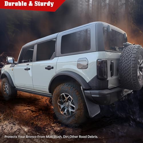 Image of Mud Flaps Splash Guards for Ford Bronco Badlands 2021 2022 2023 External Accessories, Front and Rear Plastic Mudguards Mudflaps, 4pcs