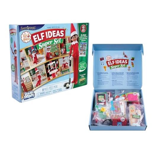The Elf on the Shelf 24-Tage-Super-Set - Offizielle The Elf on the Shelf Ideen für 24 Tage Elfenzauber - 80+ Requisiten, MagiFreez Stehhose und Planungskalender - Ab 3 Jahren