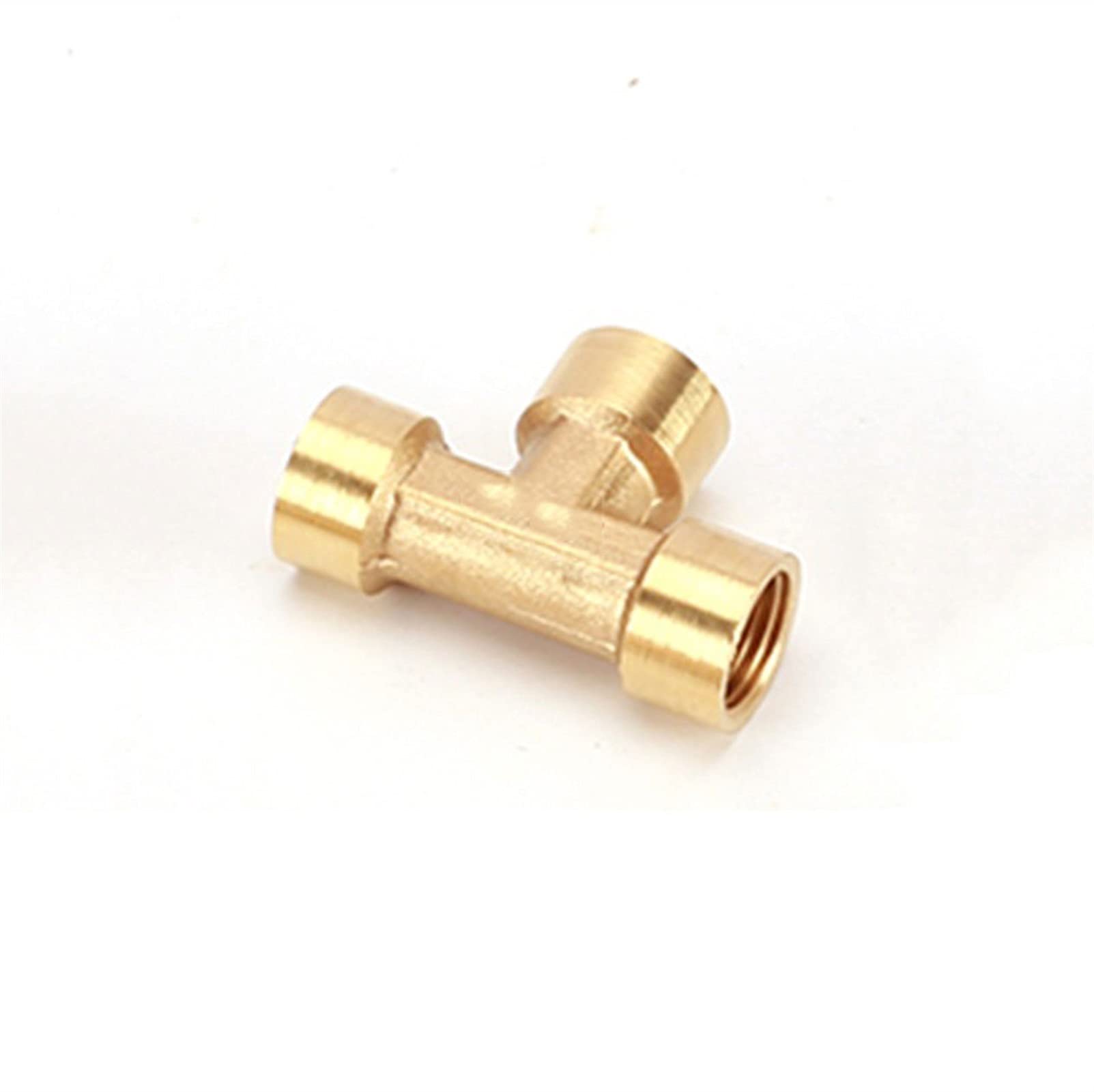 Qinlu-Brass Connector Hose Fitting Brass Pipe Fitting Male/Female Thread 1/4'' BSP Tee Type Elbow Nipple Copper Fittings Water Oil Gas Adapter, corrosion resistance ( Color : Tee F F F , Size : 1/4