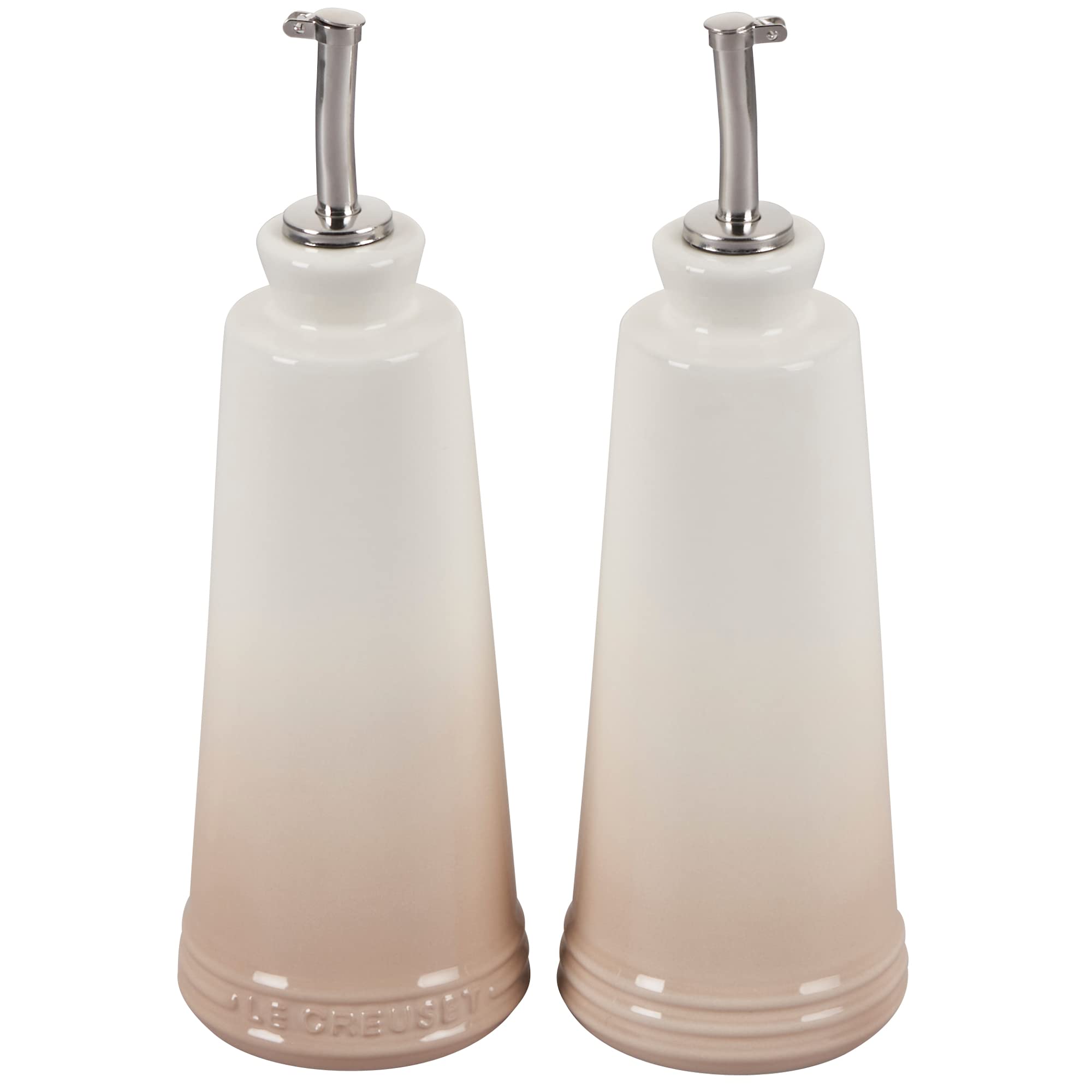 Le Creuset PG8042-10716 Signature Öl- und Essig-Set aus Steingut, je 284 ml, Baiser