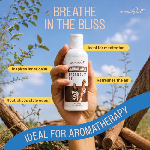 Image of Aromahpure Sandalwood Aroma Oil | 100ml Undiluted & Natural | Long-Lasting Scent for Aromatherapy, Candle & Soap Making, Diffusers, Room Freshener, Humidifier, Bathroom Revitalizer & Home Essentials