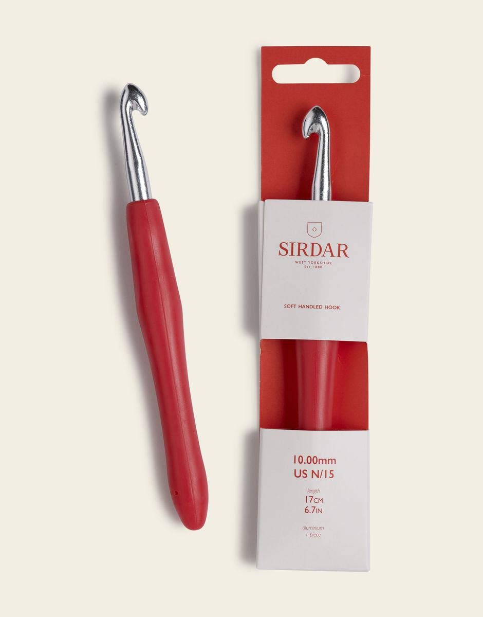 Sirdar 10.00 mm Crochet Hook - Aluminium with Soft Grip Handle US N/15