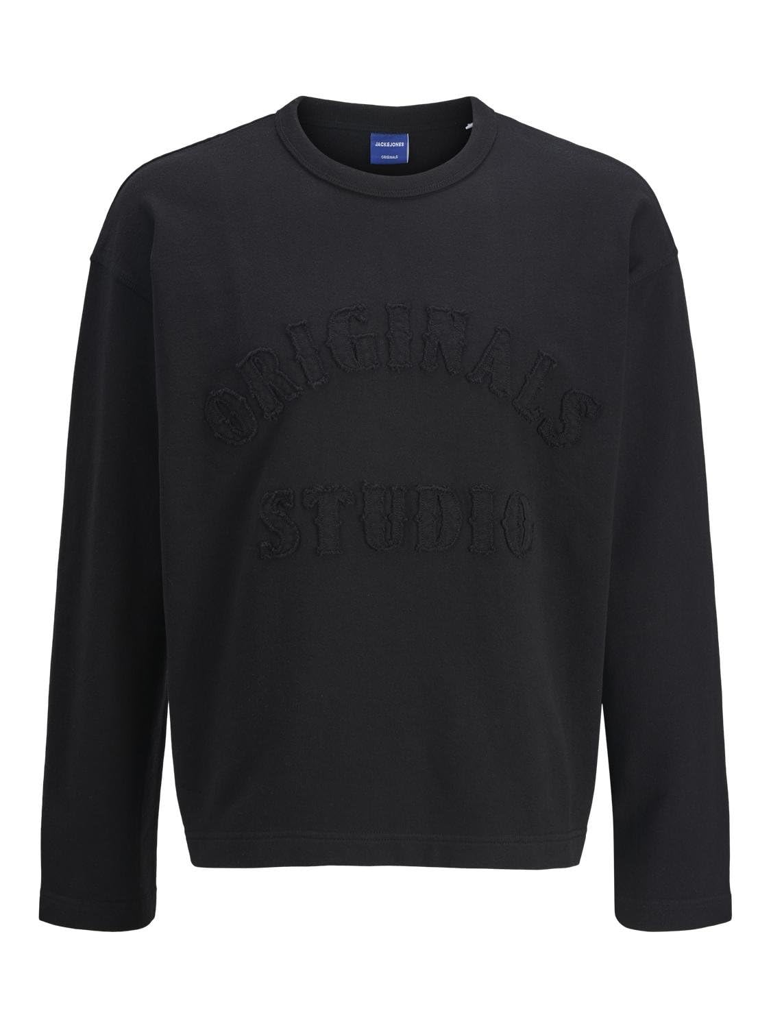 Jack & Jones Men's Black Joraustin Sweat Crew Neck Jumper Medium