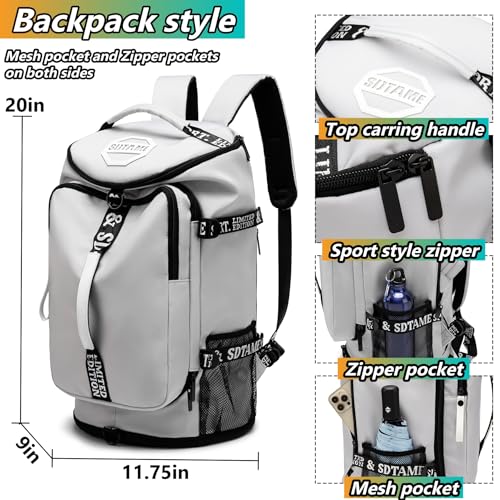 Image of SDTAME Gym Duffel Backpack with Shoe Pocket & Laptop Sleeve