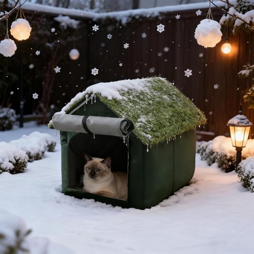 Abri pour chat extérieur grand condo de couchage et cachette - 4