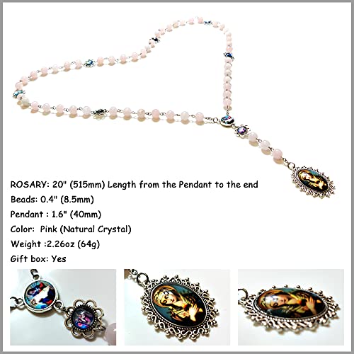 Seven Sorrows Rosary Beads Chaplet Natural Crystal Rosery Cross Catholic gifts4