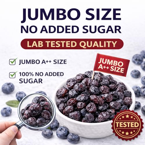 Image of Dry Goods Co. Dried Blueberries 1Kg | No Added Sugar | A++ Quality | Lab Tested | Rich in Antioxidants (200G X 5)