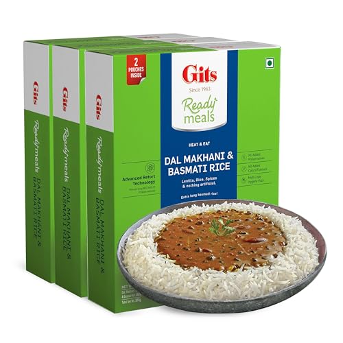 Gits Ready to Eat Basmati Rice + Dal Makhani Combo Indian Meal, P...