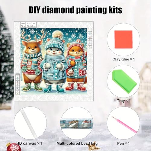 Image of Tontut Diamond Painting Kit for Adult Beginners, Bear 5D Special Diamond DIY Crystal Rhinestone Crafts for Home Wall Decoration